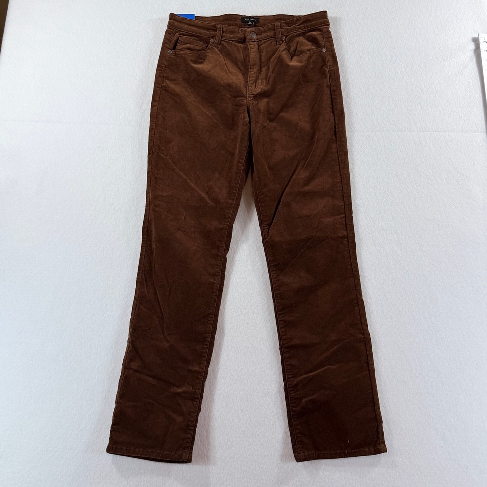 NEW Well Worn Corduroy Pants Womens 10 Brown Straight Leg Dark Academia Earthy